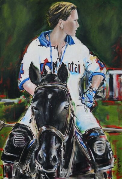 "Kim Playing Polo"