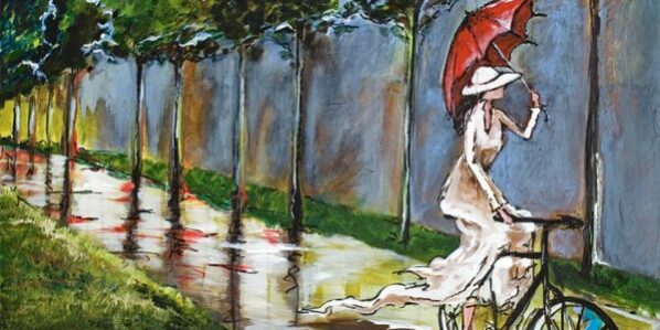 "Sunday Afternoon with Red Umbrella"
