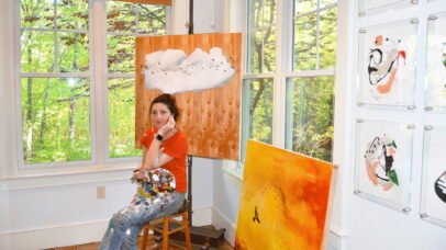 Nancy Hilliard Joyce painting in a room