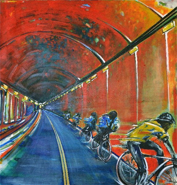 The Yellow Jersey painting (alt. view)