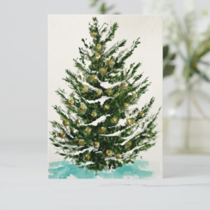 Snowy Tree Flat Notecards (Suitable for framing)