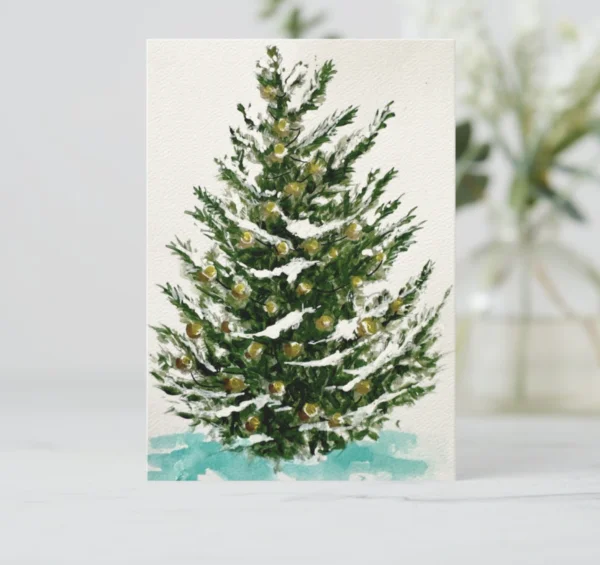 Snowy Tree Flat Notecards (Suitable for framing)