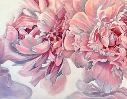Peony painting, peonies